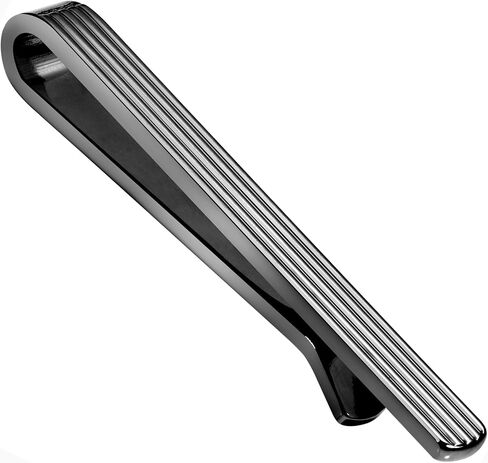 Tie Clip for Men Black, 2.5 Inch Tie Bar and Tie Pin Clip for Skinny Ties, Unique Mens Tie Clip Tie Clasp Black Suitable for Wedding Anniversary Business Professional and Best Gifts in Saudi Arabia