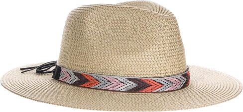 Panama Jack Women's Safari Hat - Woven Aztec Band, Paper Braid Straw, 3" Big Brim in Saudi Arabia