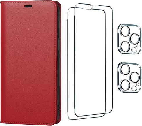 Utook Compatible with iPhone 14 Pro Case Wallet, Genuine Leather Magnetic Flip Cell Phone Cases with Credit Card RFID Blocking Shockproof Shell for Phone 14 Pro 6.1" 5G in Saudi Arabia
