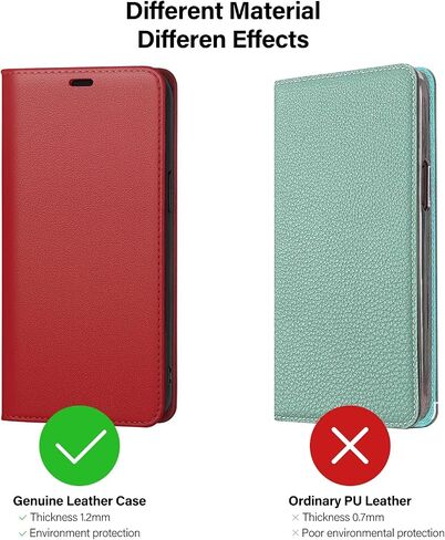 Utook Compatible with iPhone 14 Pro Case Wallet, Genuine Leather Magnetic Flip Cell Phone Cases with Credit Card RFID Blocking Shockproof Shell for Phone 14 Pro 6.1" 5G in Saudi Arabia