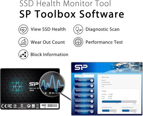 Silicon Power S55 480GB 2.5 "7MM SATA III DRIVE SOLID SOLD DRIVE SP480GBSS3S55S25 in Kuwait