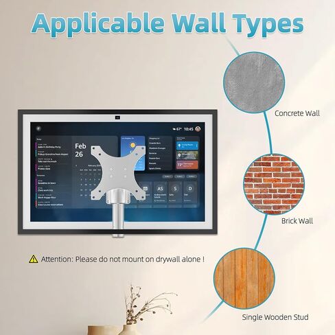 جدار الحائط للعرض 15/21 ، جبل القابل للتعديل والدوار ، قوس الألمنيوم الثقيل ، التثبيت السهل ، إدارة الكابلات ، مناسبة للعرض 15 (1 ، 2) و 21 (الفضة) in Kuwait