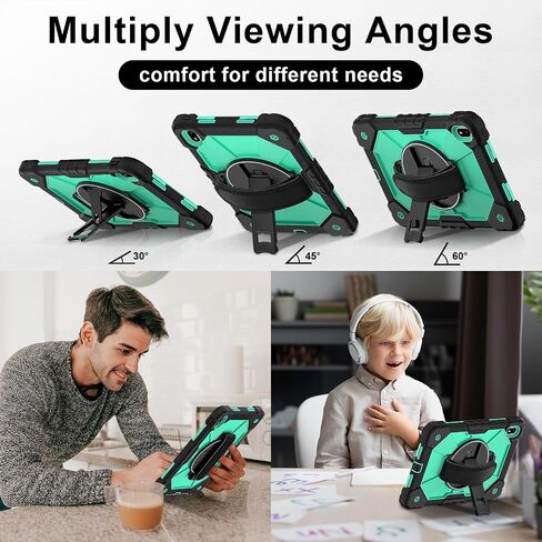 Anti-yellowing tablet cover Case Compatible with Huawei MatePad SE 11 inch Released 2024 Tablet Case, Full Protective Shockproof Case 360 Degree Rotating Multi-Function Grip Bracket+Shoulder Strap Sty in Kuwait