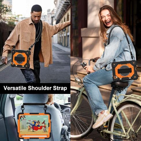 Anti-yellowing tablet cover Rugged Case Compatible with iPad Mini 6th Generation 2021,Heavy Duty Protective Cover with Adjustable Stand, Shoulder Strap & Pencil Holder,Kids-Friendly Tablet Case Stylus in Kuwait