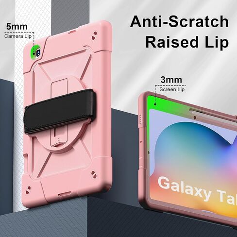 غطاء الكمبيوتر اللوحي المضاد لصفراء الكمبيوتر الكمبيوتر اللوحي حالة الكمبيوتر المتوافق مع Samsung Galaxy Tab S6 Lite 10.4 P613/P619 2022 ، غطاء واقعي للخدمة الثقيلة للغاية مع حامل حزام معصم ، حامل قلم رصاص P. in Kuwait