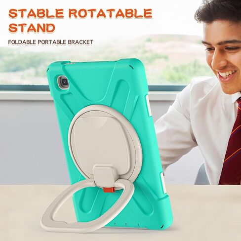 Anti-yellowing tablet cover Case Compatible with Samsung Galaxy Tab A7 Lite 8.7" 2021 T220/T225N/T225C/T227U,Heavy Duty TPU Shockproof Kids Case,360 Degree Rotating Multi-Function Grip Bracket+Shoulde in Kuwait