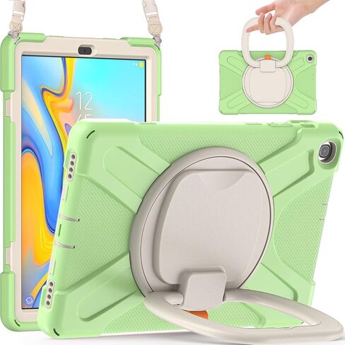 Anti-yellowing tablet cover Case Compatible with Samsung Galaxy Tab A 10.1 Case 2019 Model(SM-T510/T515),Heavy Duty TPU Shockproof Kids Case,360 Degree Rotating Multi-Function Grip Bracket+Shoulder St in Saudi Arabia