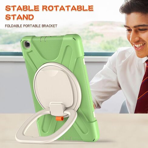 Anti-yellowing tablet cover Case Compatible with Samsung Galaxy Tab A 10.1 Case 2019 Model(SM-T510/T515),Heavy Duty TPU Shockproof Kids Case,360 Degree Rotating Multi-Function Grip Bracket+Shoulder St in Saudi Arabia