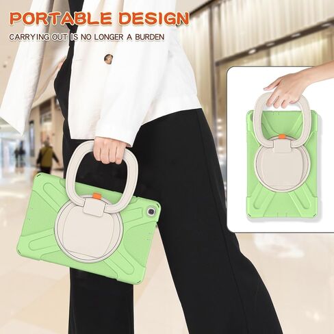 Anti-yellowing tablet cover Case Compatible with Samsung Galaxy Tab A 10.1 Case 2019 Model(SM-T510/T515),Heavy Duty TPU Shockproof Kids Case,360 Degree Rotating Multi-Function Grip Bracket+Shoulder St in Saudi Arabia