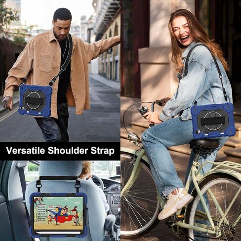 Anti-yellowing tablet cover Rugged Case Compatible with iPad Mini 7th Generation 2024,Heavy Duty Protective Cover with Adjustable Stand, Shoulder Strap & Pencil Holder | Kids-Friendly Stylus pen holde in Kuwait
