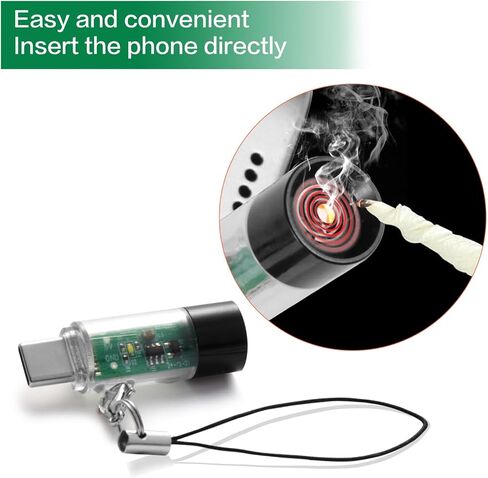 USB-C Electric Lighter.Windproof Waterproof.Phone or Power Bank Powered, mini, Lightweight, Activated by plugging into Power Source, Automatically Turns Off After 10 Seconds(Transparent) in Saudi Arabia