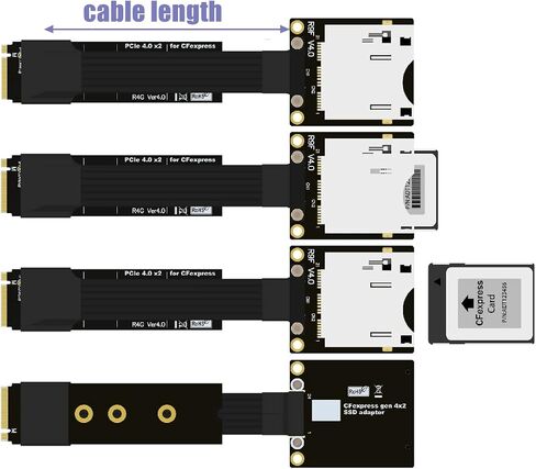 JMT CFexpress Type B to M.2 NVMe 2280 Key-M SSD PCIe 4.0 Extension Cable CFe Converter Compatible for Canon R5 Nikon Z6Z7 Xbox Storage Card Adapter (25cm,R94ST) in Saudi Arabia