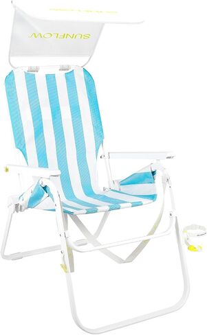 Sunflow The Tall Sand Dune Premium Beach Chair ، محمول ، مقاوم للصدأ ، متسكع قابل للتعديل مع UPF أكثر in Kuwait
