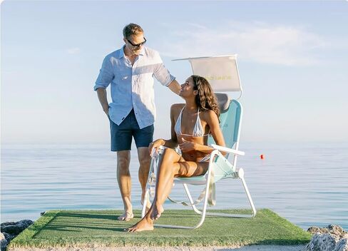 Sunflow The Tall Sand Dune Premium Beach Chair ، محمول ، مقاوم للصدأ ، متسكع قابل للتعديل مع UPF أكثر in Kuwait