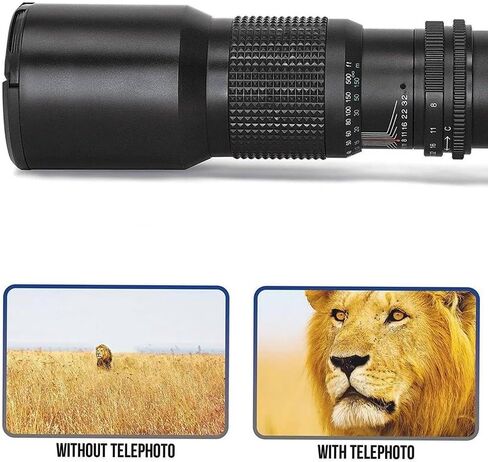 High-Power 500mm/1000mm f/8 Manual Telephoto Lens + 60" Tripod + Filter Kit + Backpack for Canon EOS 80D in Saudi Arabia