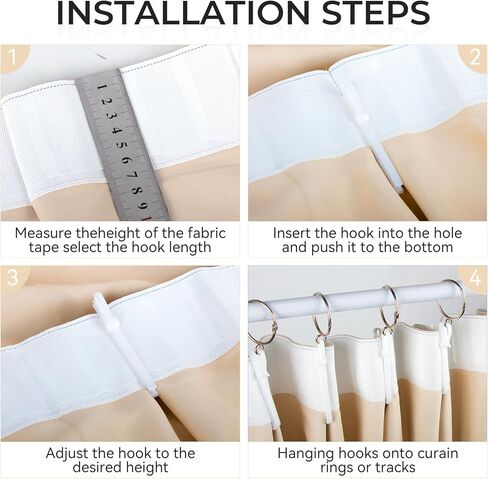 100 قطعة من خطافات الستائر البلاستيكية، خطافات ثنيات قابلة للتعديل، نظام السقاطة، خطافات ستائر مطوية، خطاف ستائر مطوي (خطاف ضبط بلاستيكي 85 مم) in Kuwait