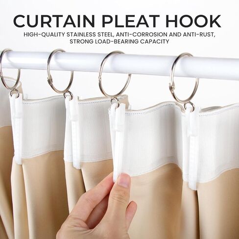 100 قطعة من خطافات الستائر البلاستيكية، خطافات ثنيات قابلة للتعديل، نظام السقاطة، خطافات ستائر مطوية، خطاف ستائر مطوي (خطاف ضبط بلاستيكي 85 مم) in Kuwait