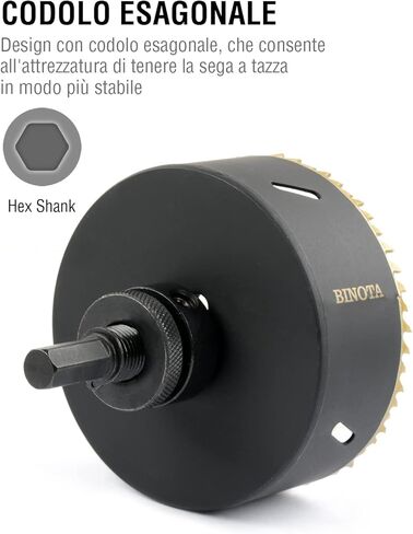 BINOTA M42 Bi-Metal Hole Saw, 200mm-7-7/8“, for Metal, Wood, Plywood, PVC, Gypsum, Composite, Stainless Steel Plate in Saudi Arabia