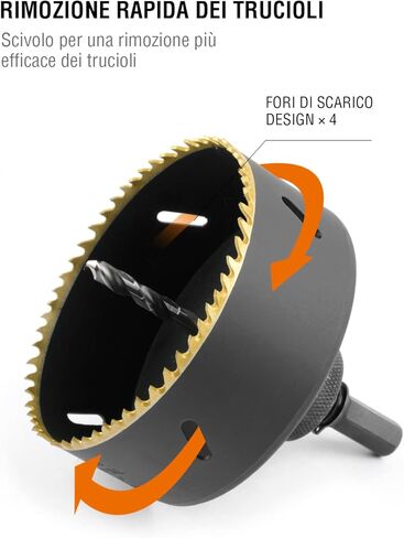 BINOTA M42 Bi-Metal Hole Saw, 200mm-7-7/8“, for Metal, Wood, Plywood, PVC, Gypsum, Composite, Stainless Steel Plate in Saudi Arabia