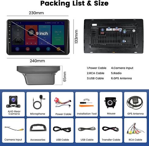 [4G+64G] Android 13 Car Stereo for Mazda 3 Axela 2014-2018, 9 Inch 1280x720 HD Touch Screen Wireless Carplay Car Radio with Android Auto 32EQ DSP GPS Navigation WiFi Backup Camera in Saudi Arabia