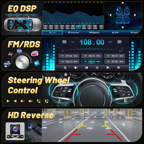 ekat Car Radio Stereo لجيب Wrangler JK 2007-2018 Compass Grand Cherokee Dodge Ram مع ترقية Carplay/Android Auto 2GB+64GB in Kuwait