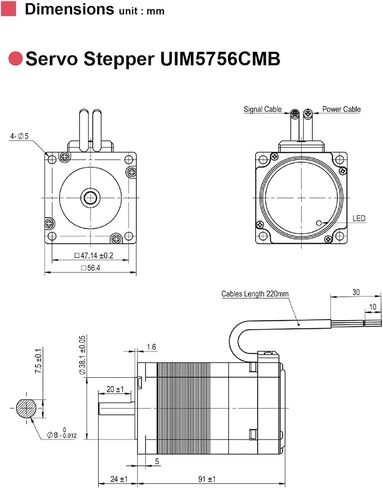Nema 23 57mm Stepper Motor, Integrated Servo System Smart Stepper Motor with Encoder, Driver & Motion Controller, 3000RPM 0.4-4A 24-36VDC in Saudi Arabia