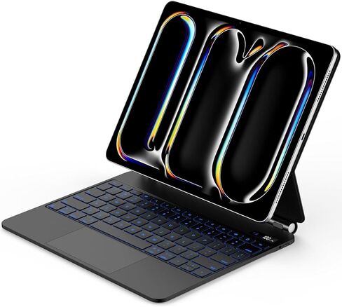 حافظة لوحة مفاتيح KVAGO لجهاز iPad Air 13 2024 وiPad Pro 12.9 (الجيل السادس والخامس والرابع والثالث)، لوحة مفاتيح سحرية لجهاز iPad Pro 12.9، حافظة لوحة مفاتيح مغناطيسية مع لوحة تتبع متعددة اللمس، رمادي in Kuwait