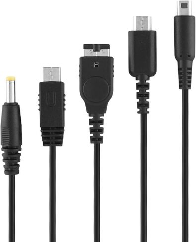 Zerone 5 in 1 Charger USB Cable for NDS LL/XL 3DS Multi-Function Fast Charging Cable Multi-Interface Design [Video Game] in Saudi Arabia