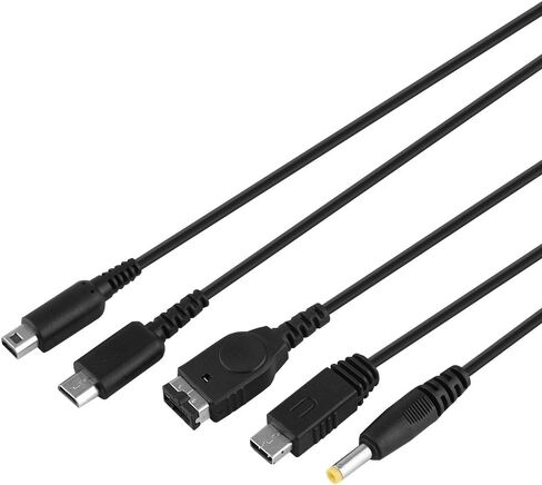 Zerone 5 in 1 Charger USB Cable for NDS LL/XL 3DS Multi-Function Fast Charging Cable Multi-Interface Design [Video Game] in Saudi Arabia