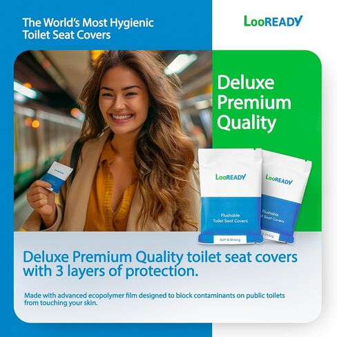 Flushable Toilet Seat Covers Disposable Extra Thick and Large - Individually wrapped - Premium Quality Travel Essential - 30 pack in Saudi Arabia