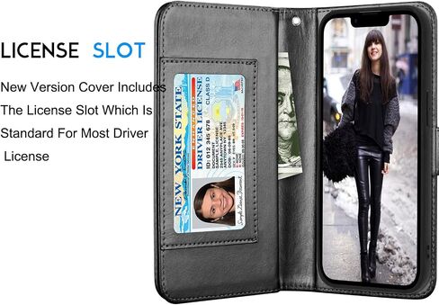 Tekcoo Wallet Case Compatible with iPhone 16E 2025 (6.1 inch) Luxury ID Cash Credit Card Slots Holder [Detachable Magnetic Hard Case] Carrying Pouch Folio Flip PU Leather Cover [Black] in Saudi Arabia
