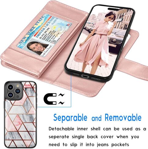Tekcoo Wallet Case Compatible with iPhone 16E 2025 (6.1 inch) Luxury ID Cash Credit Card Slots Holder [Detachable Magnetic Hard Case] Carrying Pouch Folio Flip PU Leather Cover [Black] in Saudi Arabia