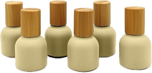 10ml Glass Roller Bottles with Bamboo Cap and Stainless Steel Ball for Essential Oils (Clear, Bamboo) in Saudi Arabia