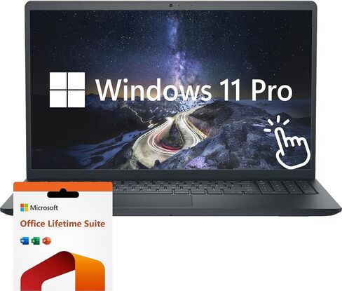 Dell Inspiron 15.6" FHD Touchscreen Laptop, Intel Core i7-1255U, 64GB RAM, 2TB SSD, Windows 11 Pro, Microsoft Office Lifetime Suite, Black in Saudi Arabia
