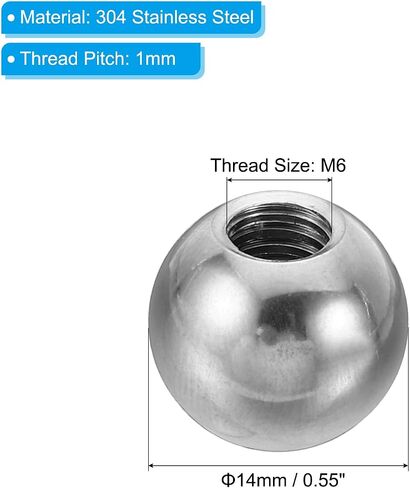 PATIKIL M4x8mm Ball Nuts Knob, 10 Pack Female Thread 304 Stainless Steel Round Blind Hole Screw Cap Cover for Lighting Machinery DIY Decoration, Silver in Saudi Arabia