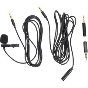 2sets Microphone Interview Kit Omnidirectional Mic for Phone Laptop and Camera Extension Cable for Vlogging Recording and Live Streaming