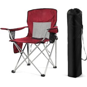 Simple Deluxe Canopy Camping Chair for Adults, Lightweight Portable Folding Outdoor Chair with Cup Holder & Armrests, Oversized Comfort for Beach, Picnic, Sports and Lawn, Blue
