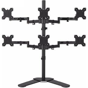 Six Arm LCD LED Monitor Mount Bracket Desktop Stand Full Motion Monitor Holder Loading 9 Kgs Each Head