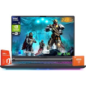 ASUS ROG Strix G18 18" 2.5K 240Hz Gaming Laptop, NVIDIA GeForce RTX 5080 16GB DDR7, Intel Ultra 9 275HX(Up to 5.4 GHz), 64 GB DDR5 RAM, 8 TB SSD, Wi-Fi 7, Backlit KB, Windows 11 Pro, with MS Office