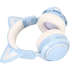 aqxreight Cat Ear Gaming Headset RGB Light Headpho with Retractable 120 Degree Rotatable Mic for Lap PCs Black Ferent Environments HeadsetCat Ear HeadsetCat Gaming Headset (Blue)