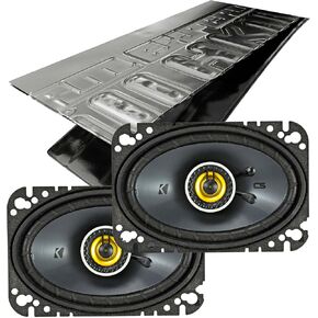 KICKER CSC464, CS Series 4x6 2 Way Coaxial Car Speakers + Damping Kit Bundle