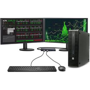 HP Trading Optimized PC Bundle Intel Core i5 6th Gen,32GB RAM,512 nvme SSD, 2 New 24€ Monitors, 2 Network Cards, Trading Platform Support, 4 in 1 USB HUB, Key Board & Mouse Windows 10 Pro (Renewed)