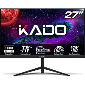Kado 27" Gaming Monitor 165Hz 1ms FHD 1920x1080 AMD FreeSync Premium DisplayPort HDMI Edgeless Design Built-in Speakers FPS/RTS Game Modes (E27-FWD168 Series)