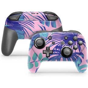 Zoomhitskins Glitter Switch Pro Controller Skin ، متوافق مع جلد تحكم التبديل ، الورد الوردي النباتي الأصلي الأزهار الأزهار ، وغطاء فينيل 3 أمتار ، وميترين وتناسب ، سهلة التثبيت ، مصنوعة في الولايات المتحدة الأمريكية