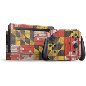 Skinit Decal Gaming Skin Compatible with Nintendo Switch Bundle - Texas Flag Light Wood Design