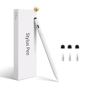 Stylus Pen for iPad, Compatible with Apple iPad 2018-2025,Pencil P6th-10th Generation-2X Fast Charge Compatible with Apple iPad Pro 11"/12.9"/M4, iPad Air 3/4/5/M2, iPad mini 5/6 Gen-White