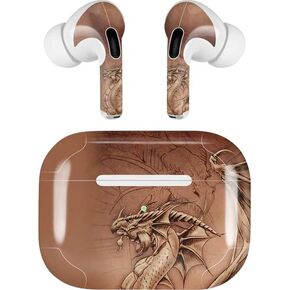 Skinit Decal Audio Skin Compatible with Apple AirPods Pro (2rd Gen, 2022) - Tate and Co. Dragon Parchment Design