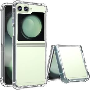 حالة من Samsung Galaxy Z Flip 5g 5g Clear Acrylic + TPU Four Corners Cover Protctive Funda No Shelling (Clear)
