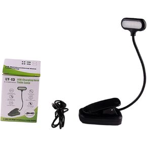 LIFKOME Rechargeable Reading Light with Clip Adjustable Table Lamp for Books Flexible Neck for Comfortable Angle Portable LED Light for Night Reading and Camping