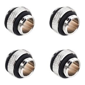 Bitspower G1/4" 5mm Male to Male Fitting, Silver Shining, 4-Pack